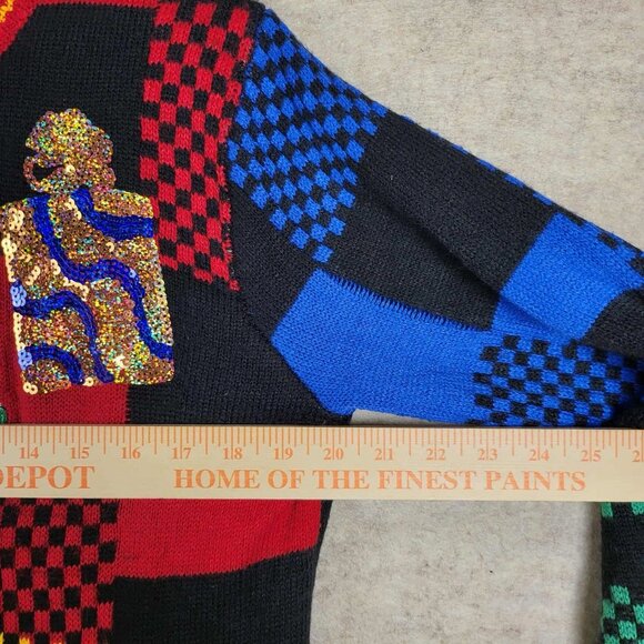 Holiday Time Adult Med Ugly Christmas Sweater Dinosaur T-Rex Presents - Picture 13 of 14